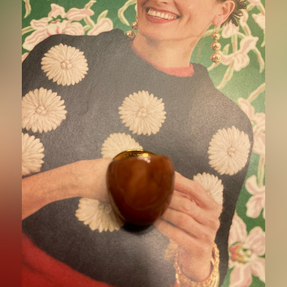 NWOT Kate Spade Resin Mood Brown Stone Ring